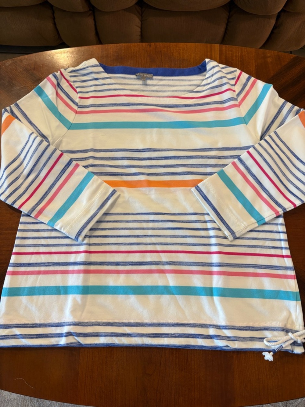 T by Talbots Women’s 3/4-Sleeved Boatneck Multicolored Top